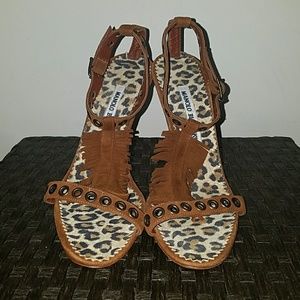 Manolo Blahnik Suede T-strap sandals